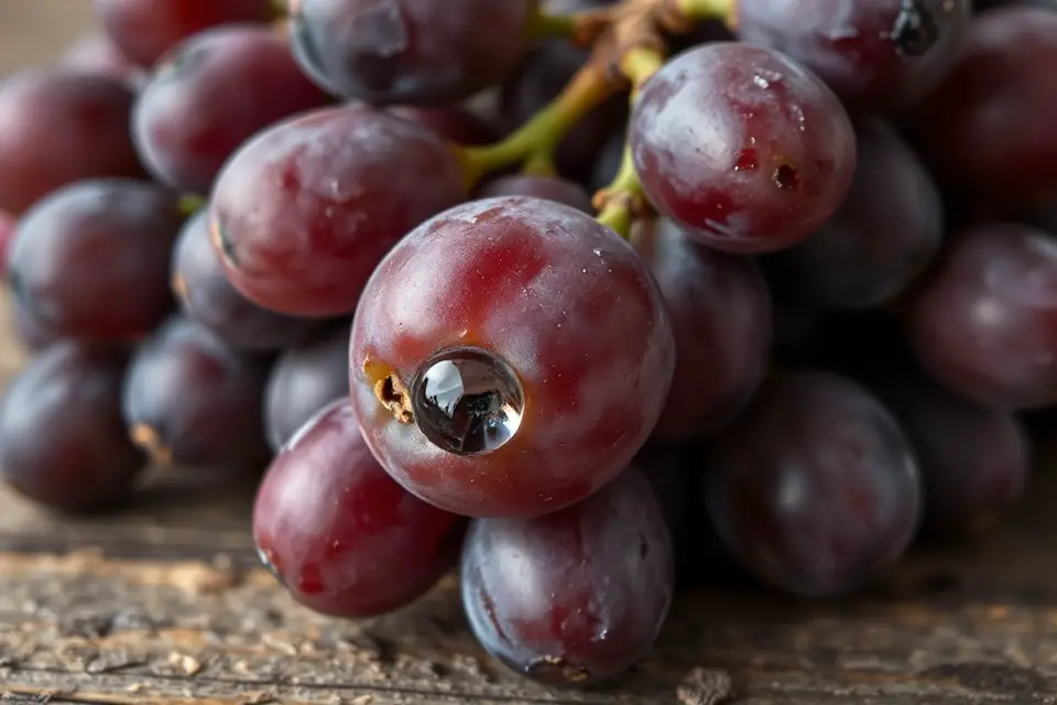 grape with water droplet
