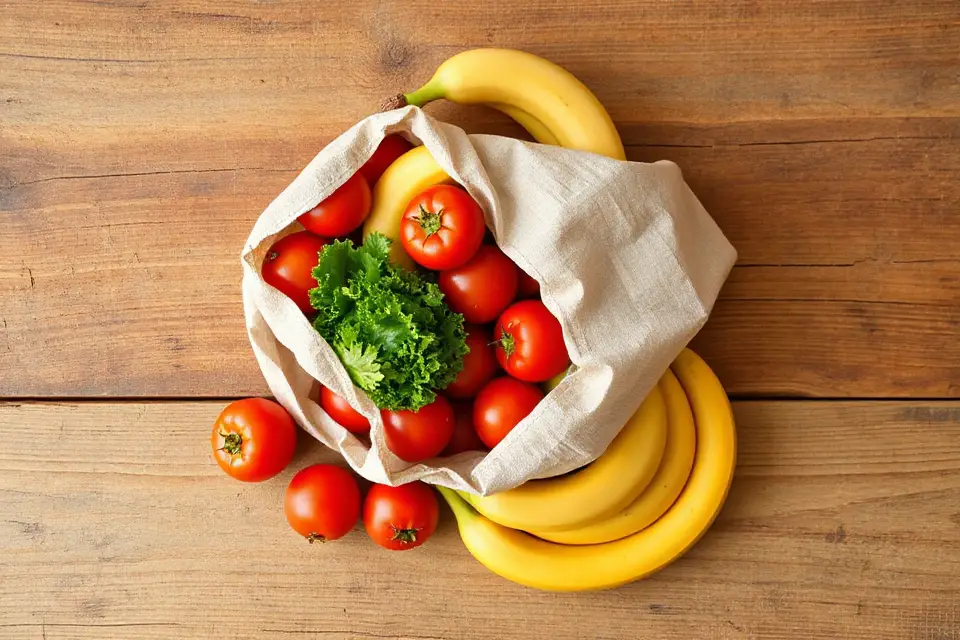 grocery bag on table
