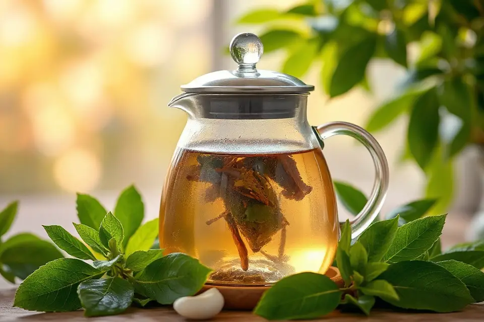 herbal tea with leaves