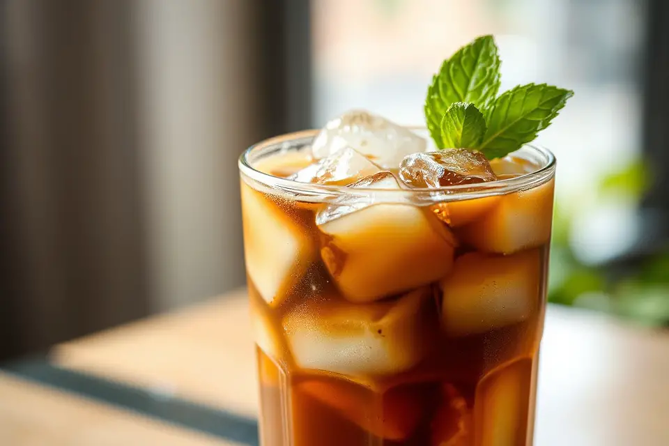 iced coffee with mint