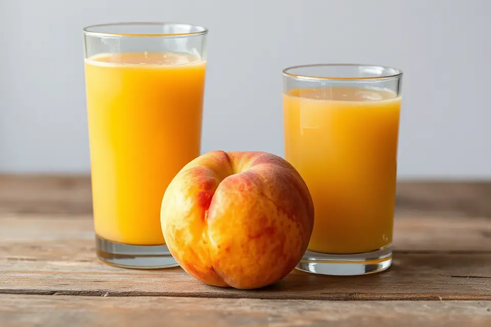 juicy peaches and juice