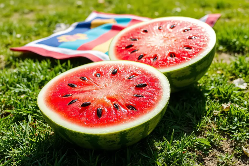 juicy watermelon picnic backdrop