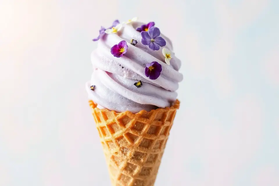lavender ice cream cone
