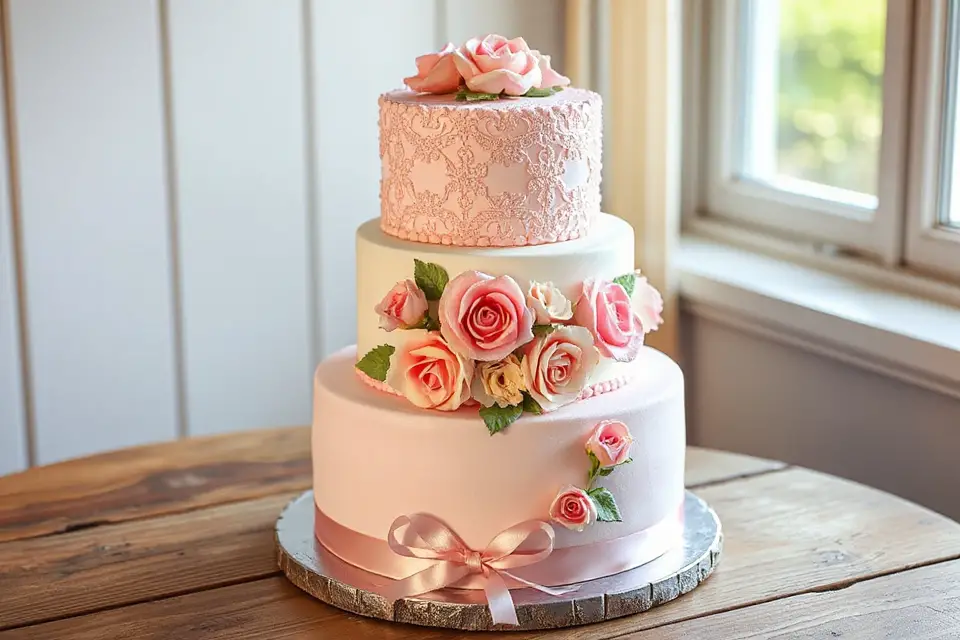 layered birthday cake photo