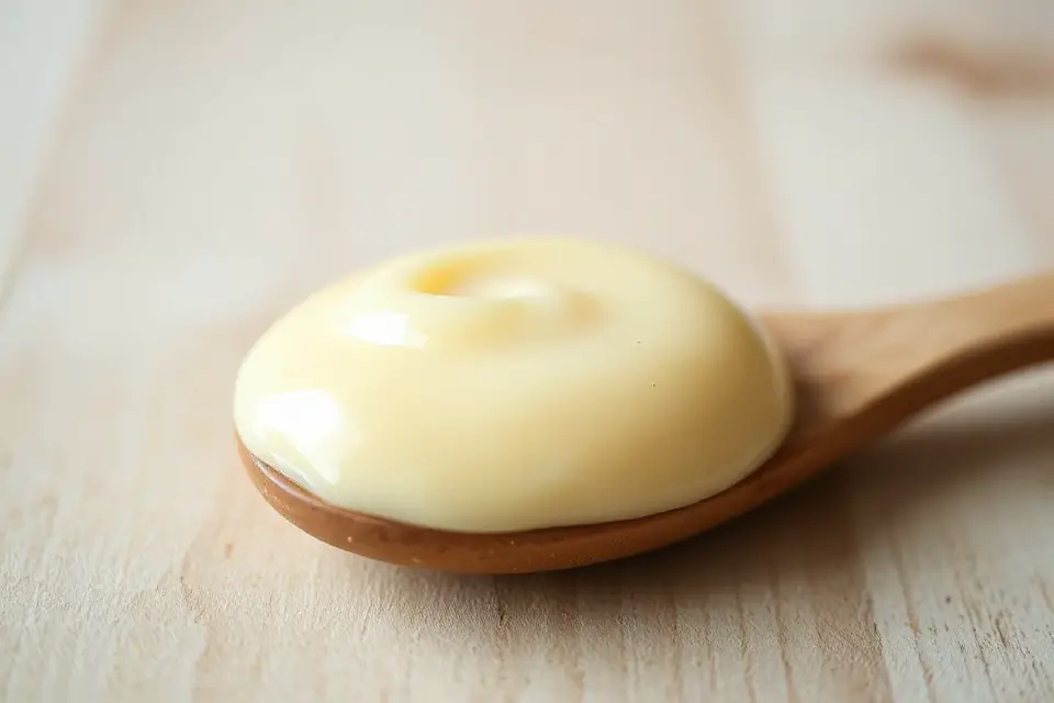 luscious pudding on spoon