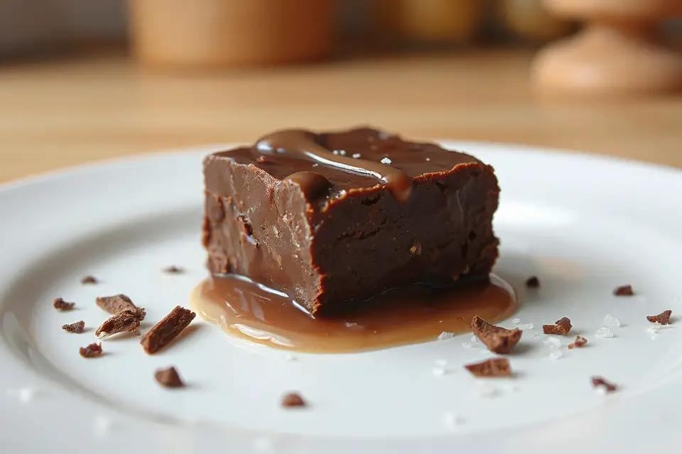 melting fudge on plate