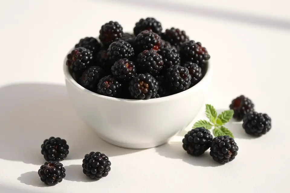 minimalist bowl of blackberries