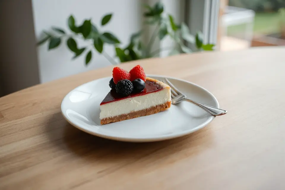 minimalist cheesecake stock photo