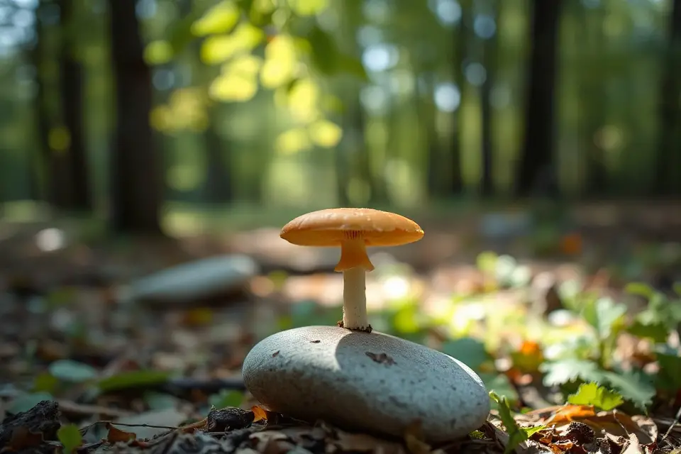 minimalist mushroom stock photo