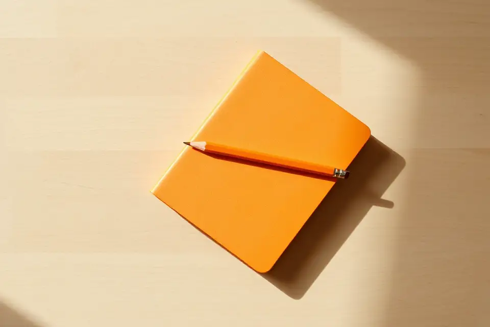 minimalist orange notebook photo