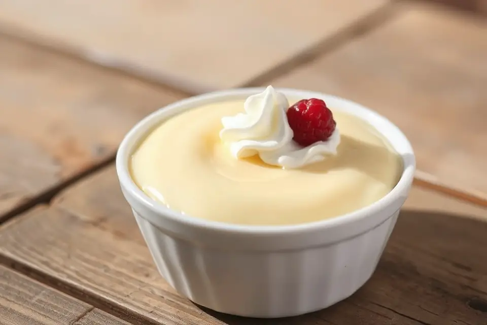 minimalist pudding stock photo