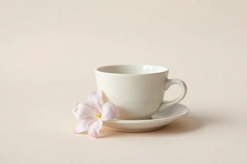 minimalist tea cup flower