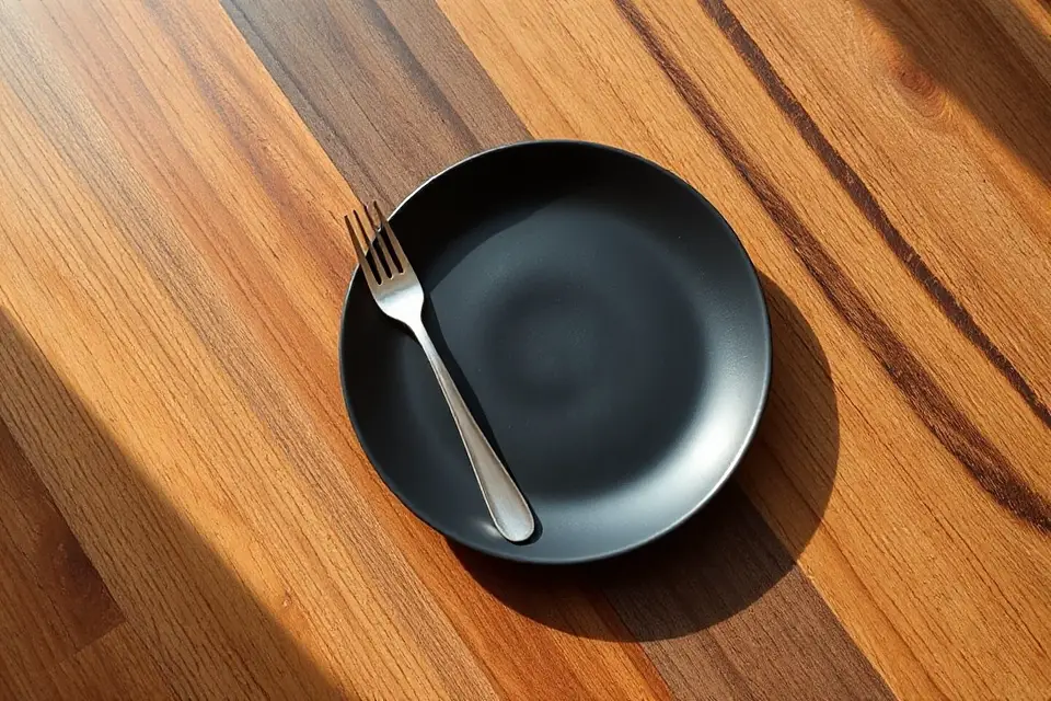 modern black plate fork