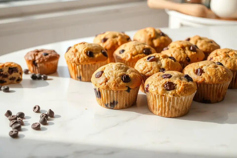 muffin on marble countertop