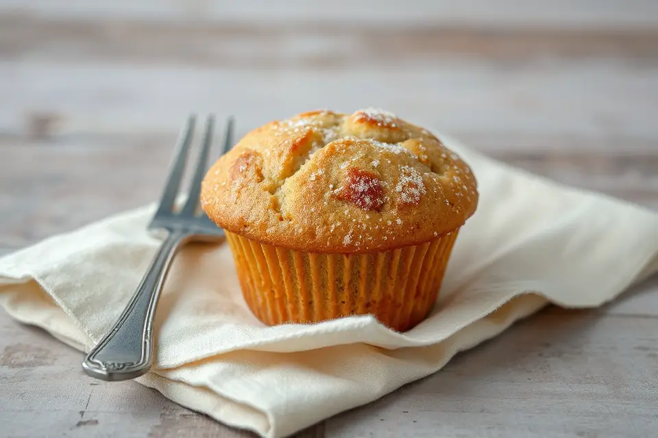 muffin with vintage fork