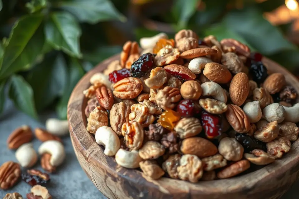nutty trail mix snacks