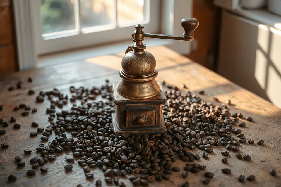 old fashioned coffee grinder photo