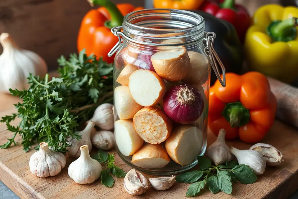 onion jar with ingredients