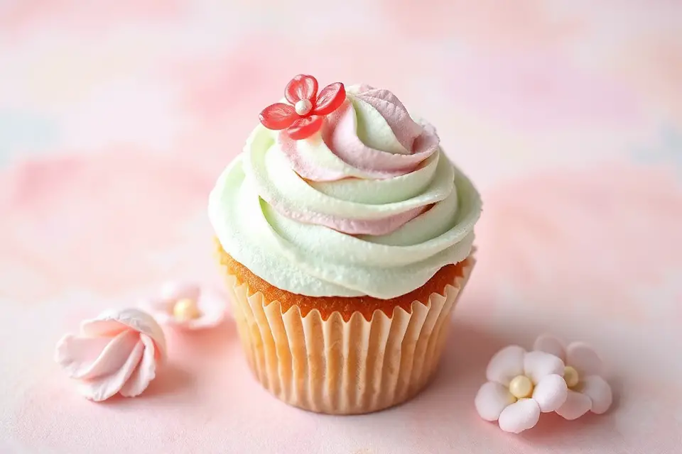 pastel cupcake stock photo