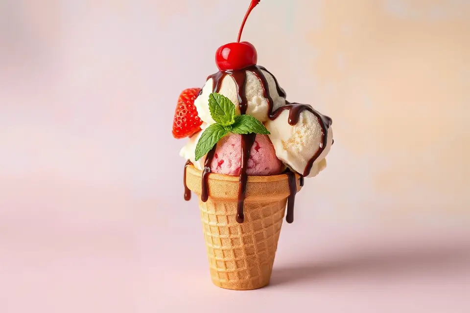pastel ice cream cone