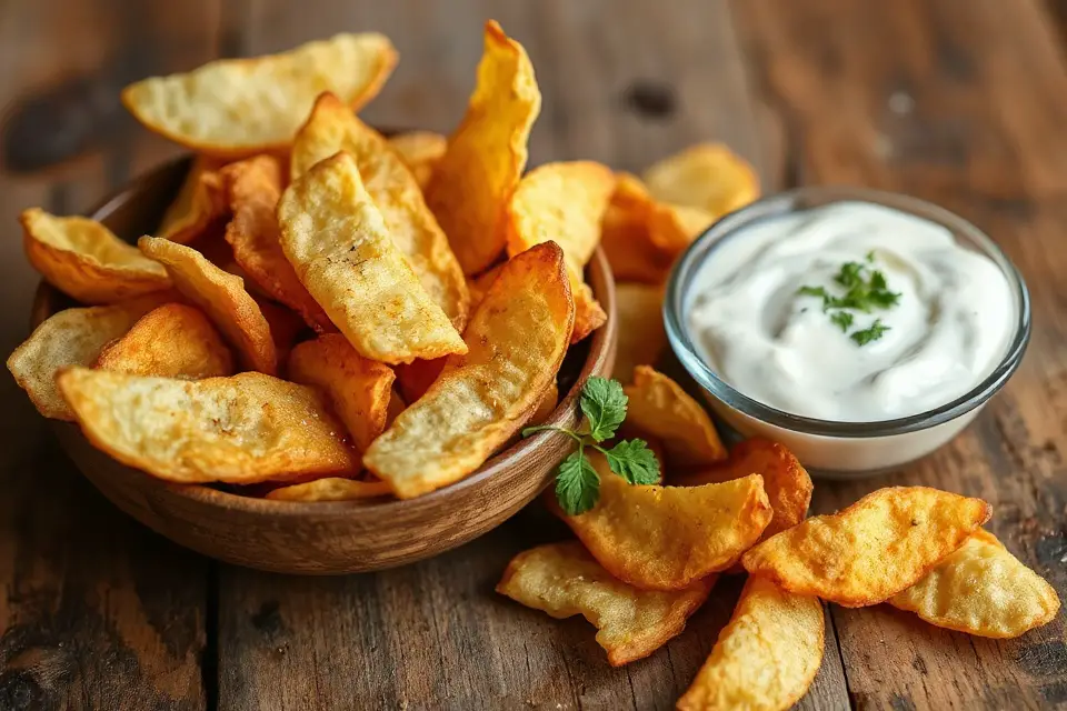 potato chips with sauce