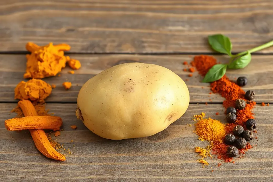 potato with vibrant spices