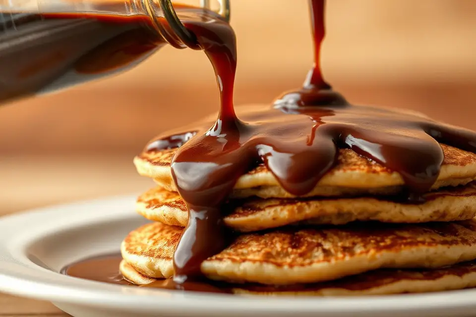 pouring chocolate syrup motion