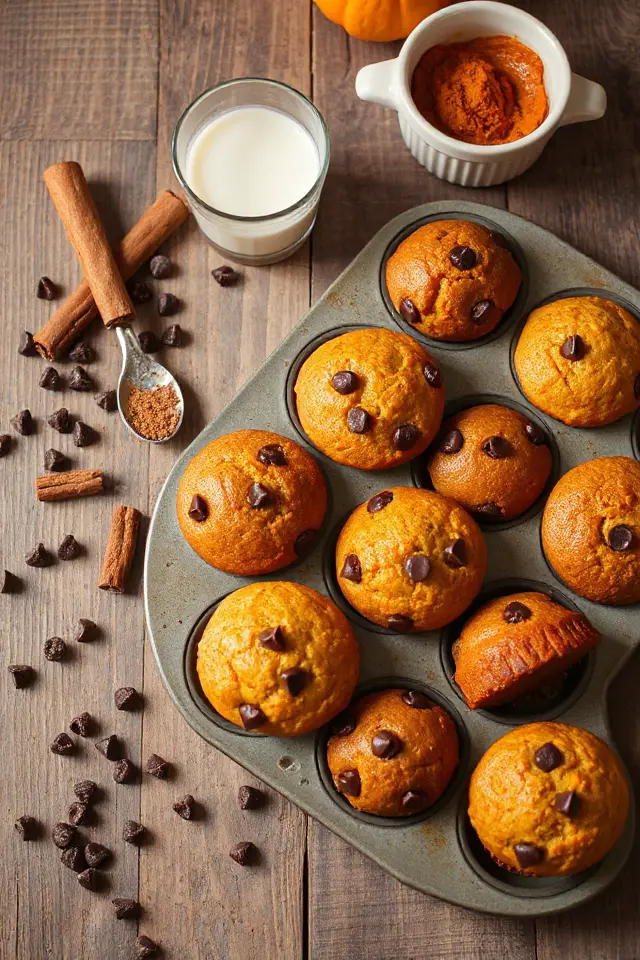 pumpkin chocolate chip muffins
