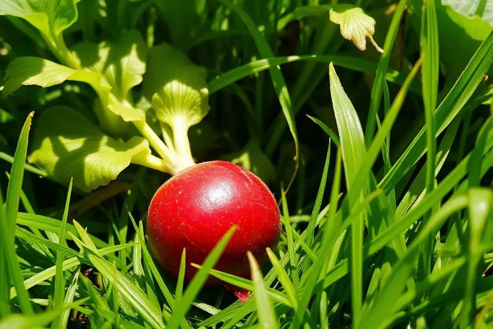radishes in green grass