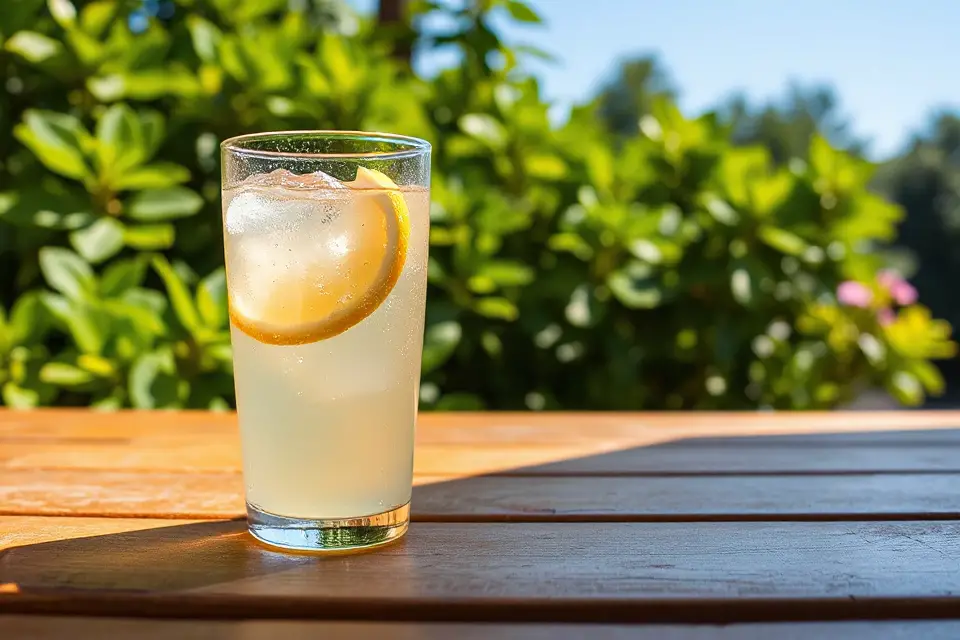 refreshing lemonade in sunlight