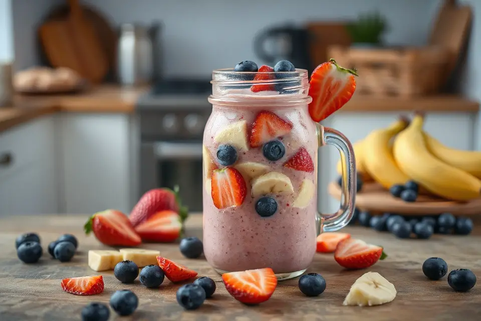 refreshing mason jar smoothie