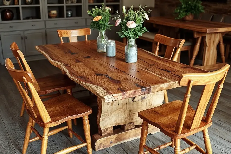 rustic dining table photo