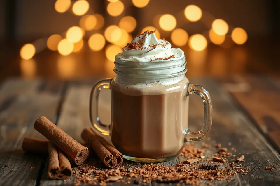 rustic hot chocolate jar