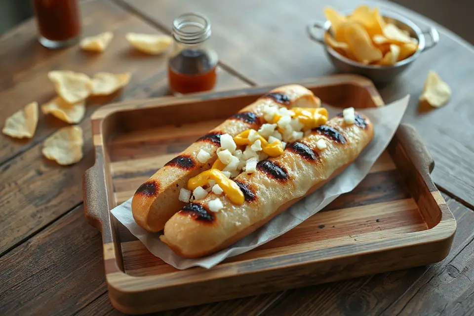 rustic hot dog photo
