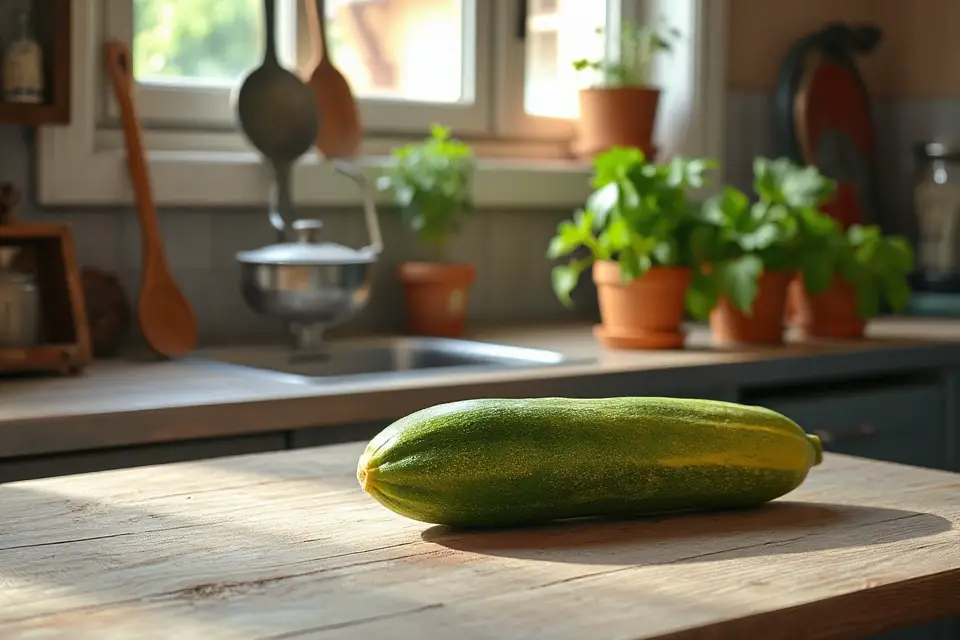 rustic kitchen zucchini photo