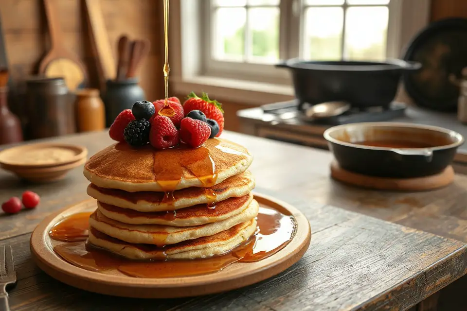 rustic pancakes kitchen backdrop