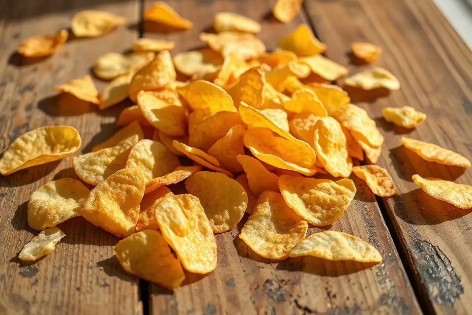 rustic potato chips photo