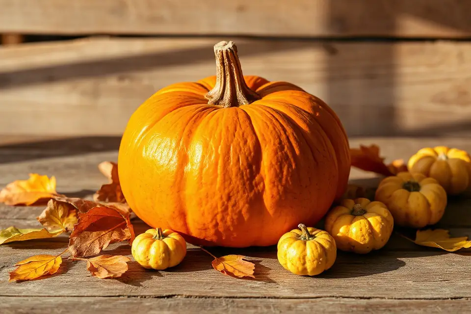 rustic pumpkin stock photo