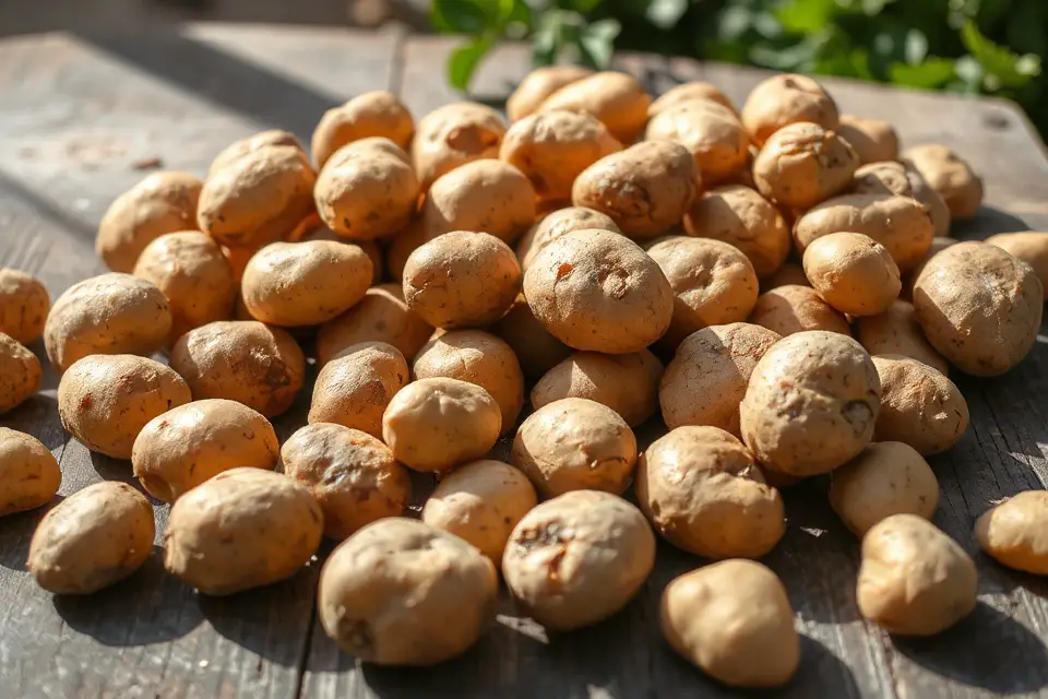 rustic wooden potato photo