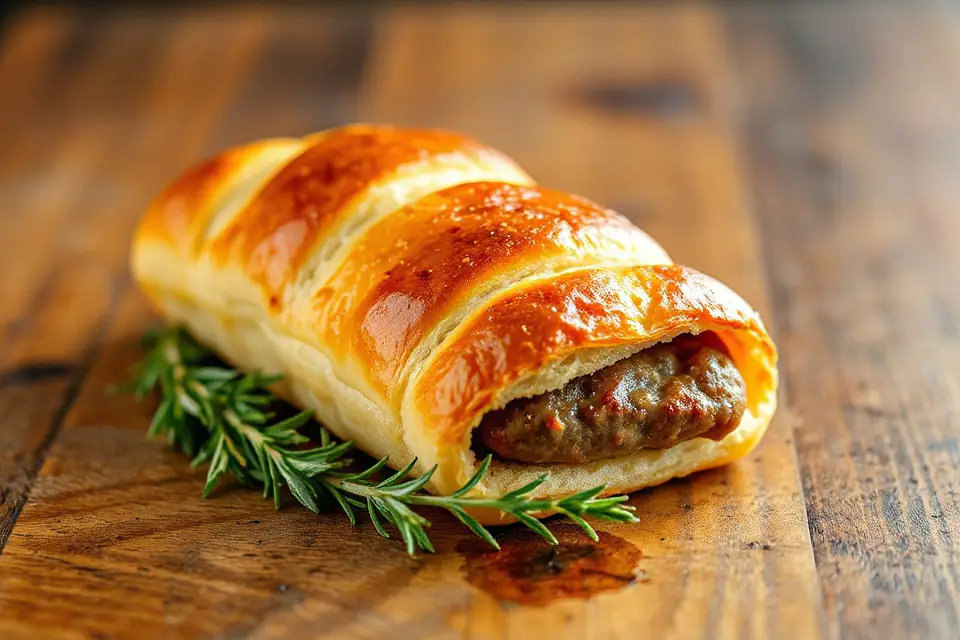 sausage roll with herbs