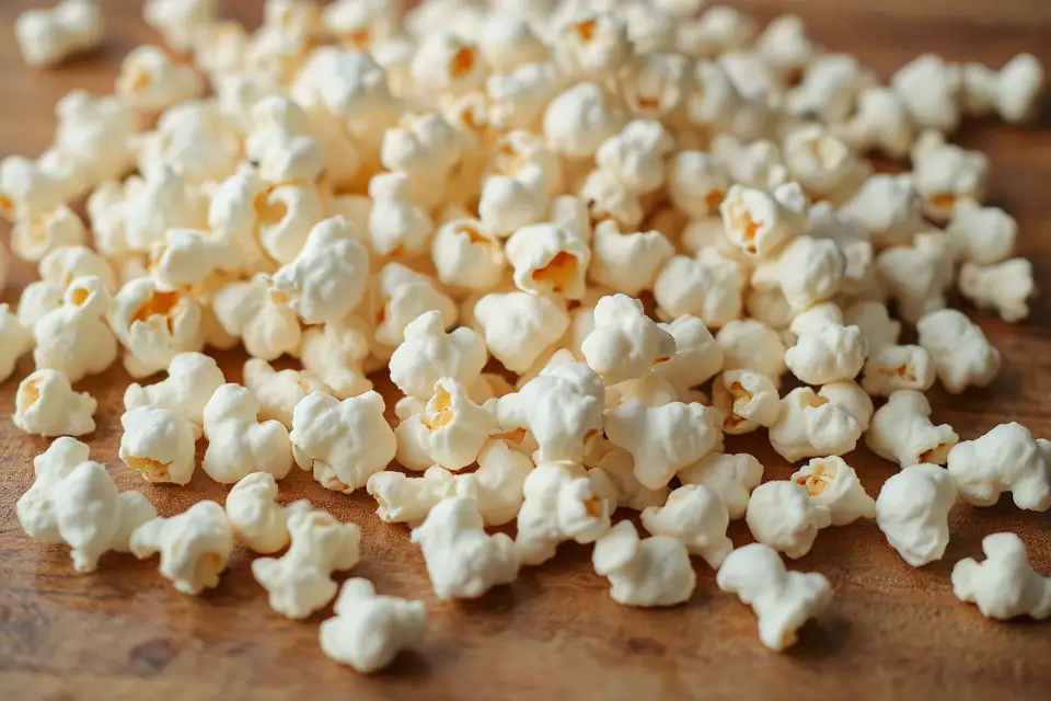scattered popcorn table photo