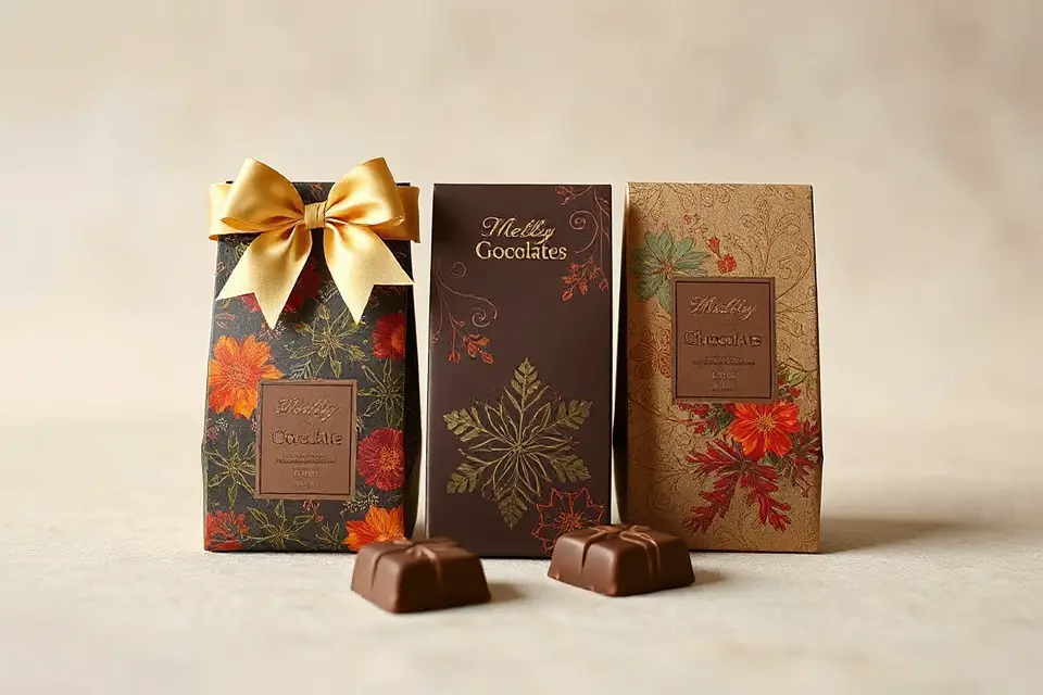 seasonal chocolate packaging graphics