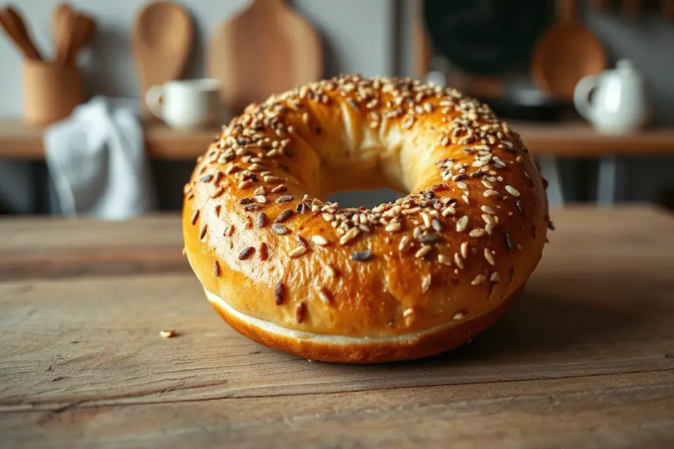 sesame seed bagel photo