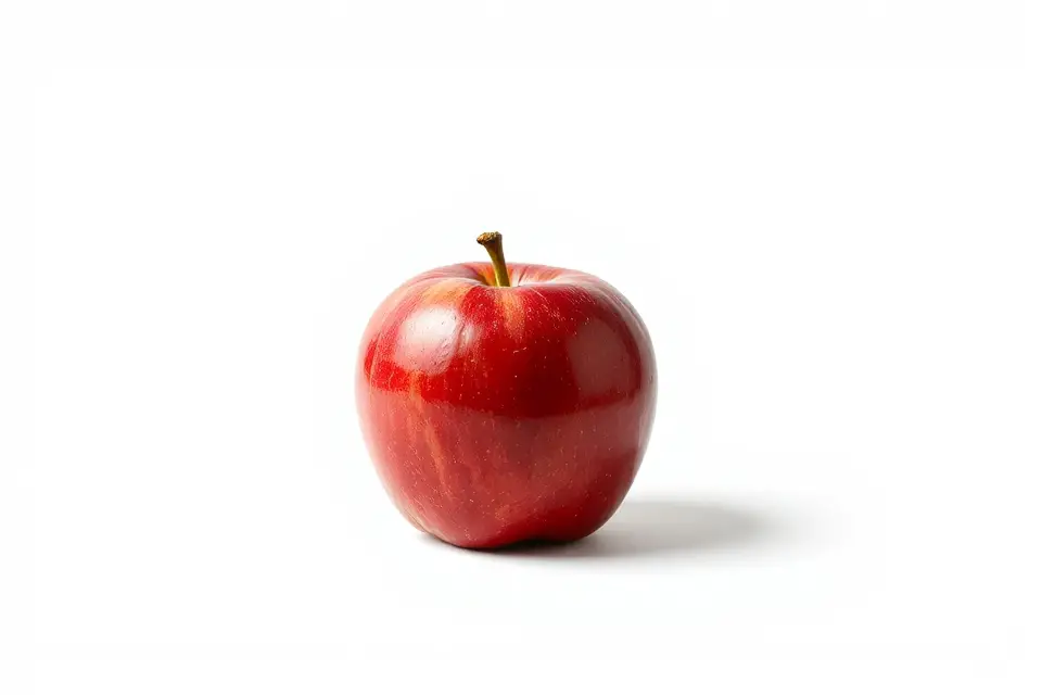 single apple on white