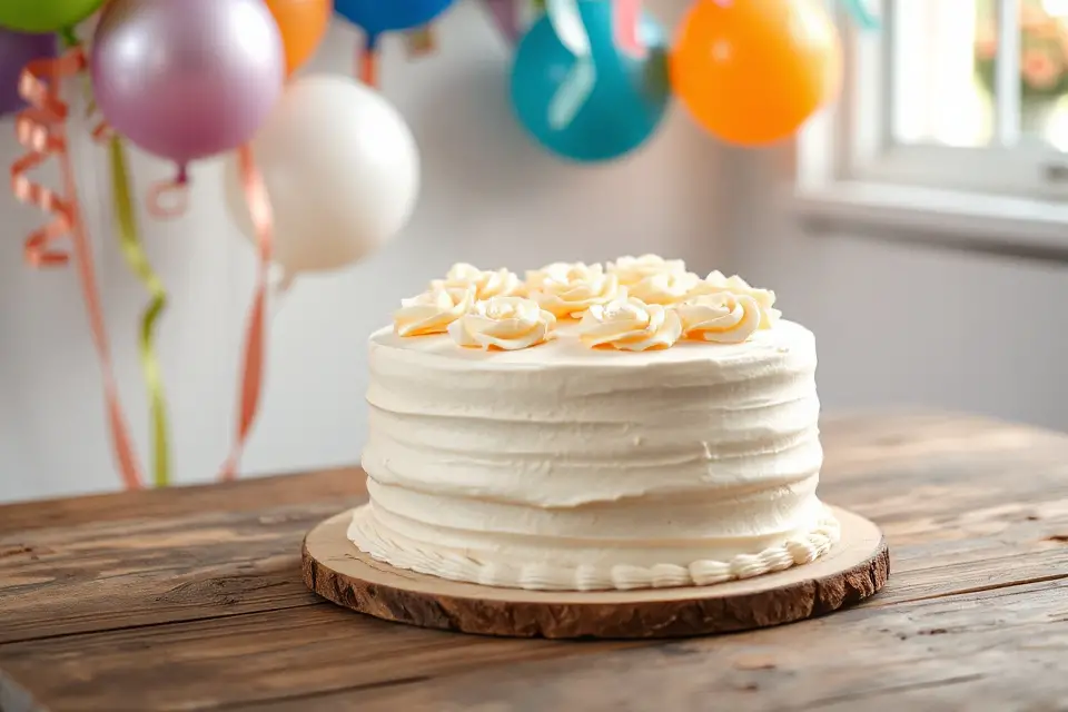 single tier birthday cake image