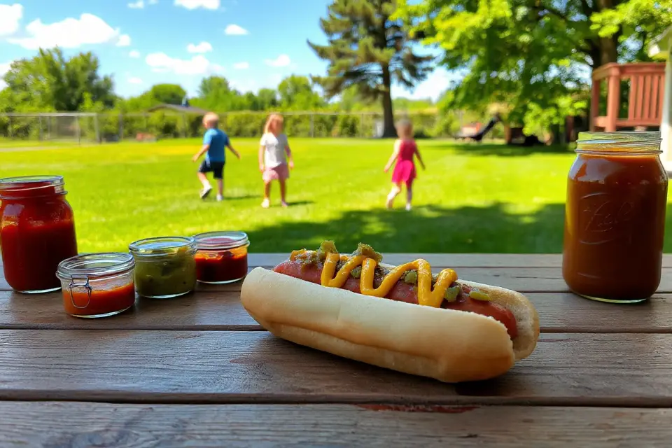 sizzling hot dogs grilling