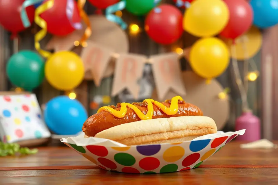 sizzling hot dogs party backdrop