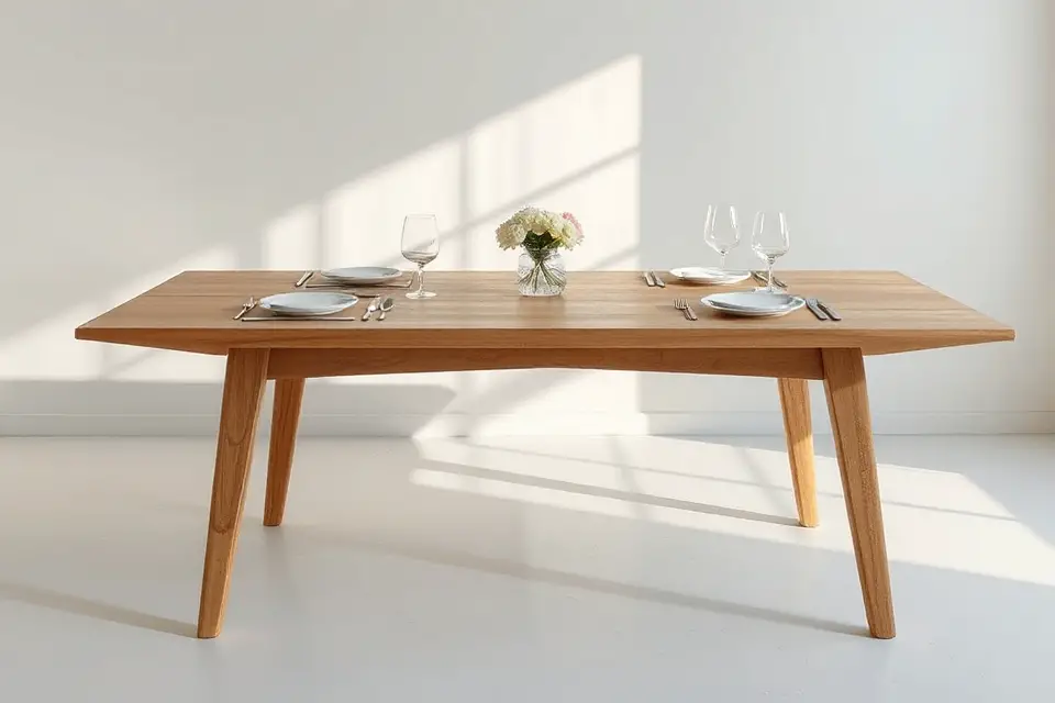 sleek minimalist dining table