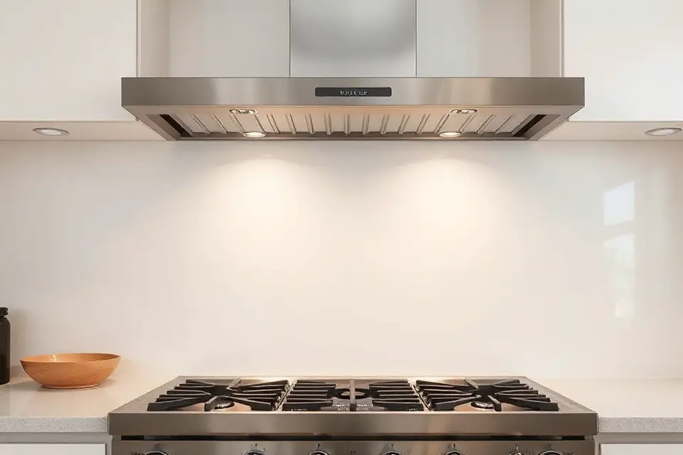 sleek stove minimalist backdrop