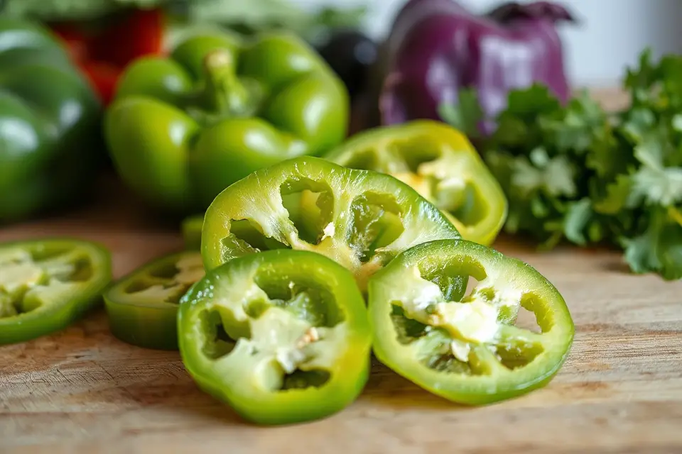 sliced green bell pepper